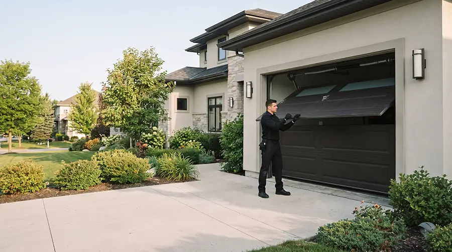 Garage door installation project in Rosenberg Texas